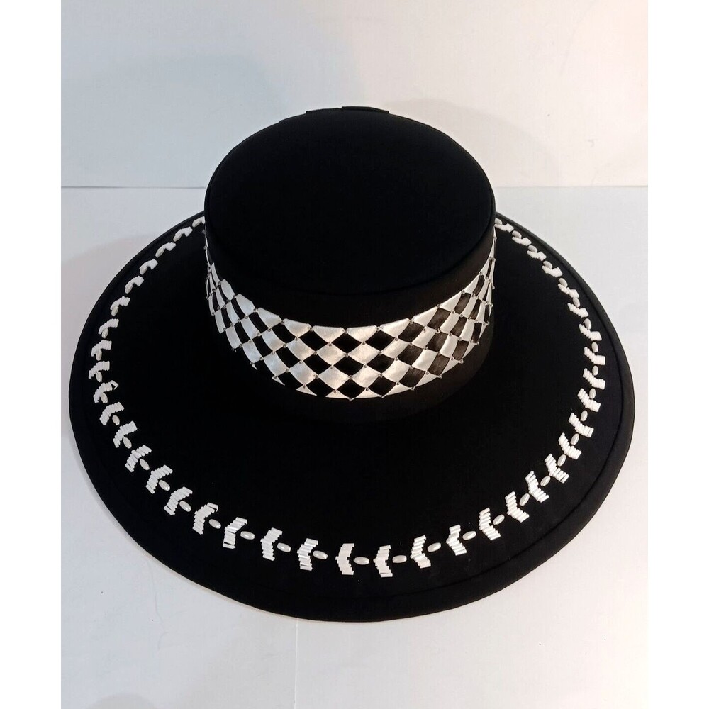 Every day wear as is or add a bow - Black and White Women's Hat